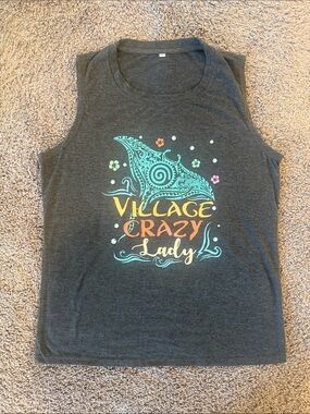 Disney Moana Village Crazy Lady Graphic Tank Top - Dark Gray